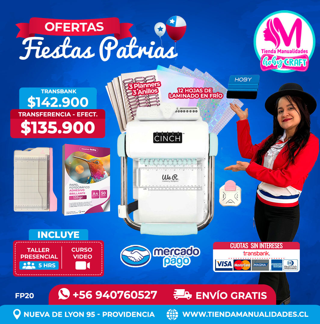 FP20 Kit encuadernadora Cinch verde – Envío gratis