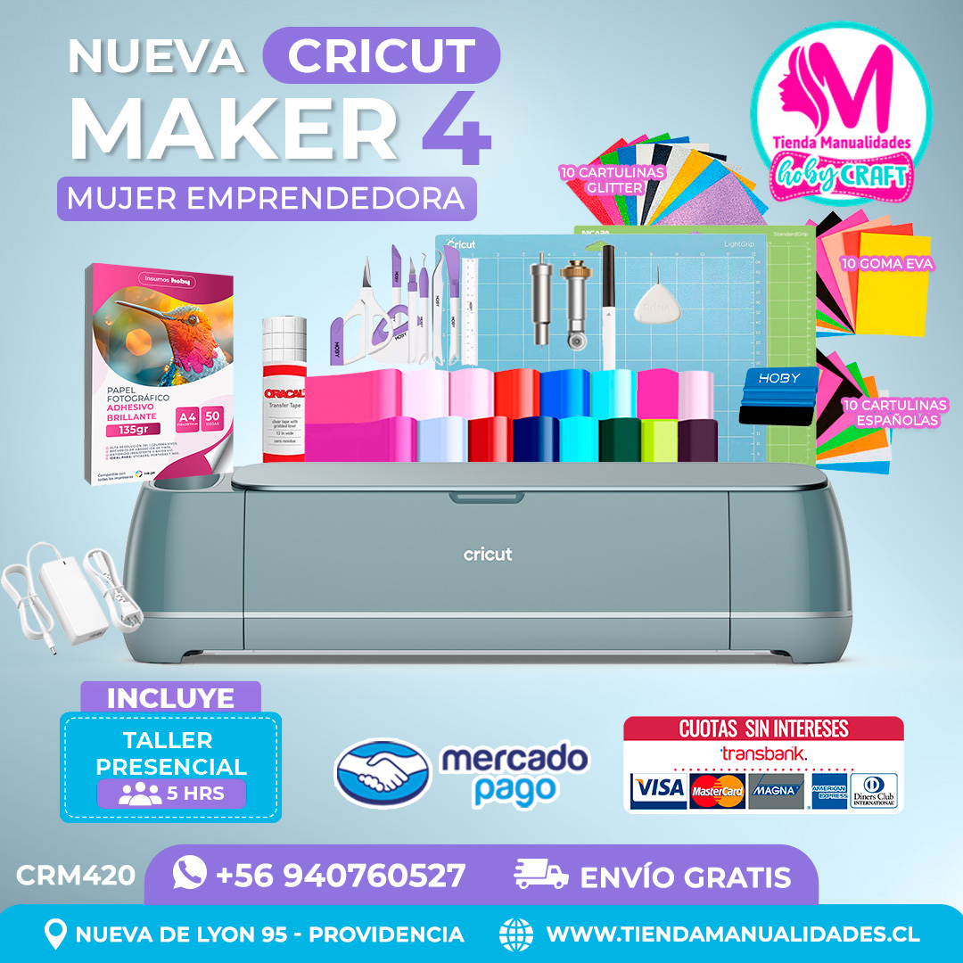 CRM420 Plotter Cricut Maker3 - Taller presencial - Envío gratis - Entrega inmediata
