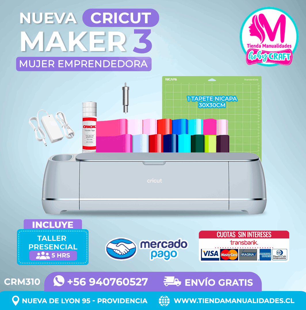 CRM310 Plotter Cricut Maker3 - Taller presencial Ð Envo gratis Ð Entrega inmediata