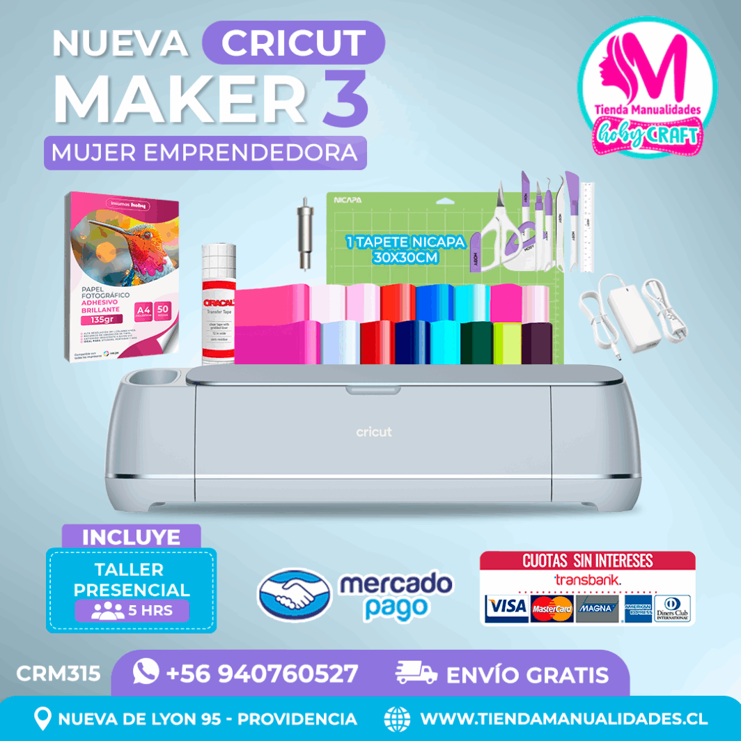 CRM315 Plotter Cricut Maker3 - Taller presencial Ð Envo gratis Ð Entrega inmediata