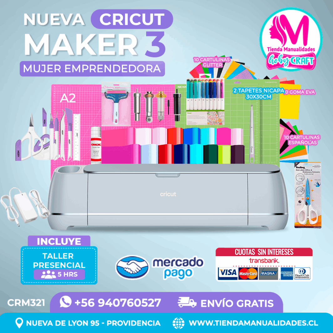 CRM325 Plotter Cricut Maker3 - Taller presencial Ð Envo gratis Ð Entrega inmediata