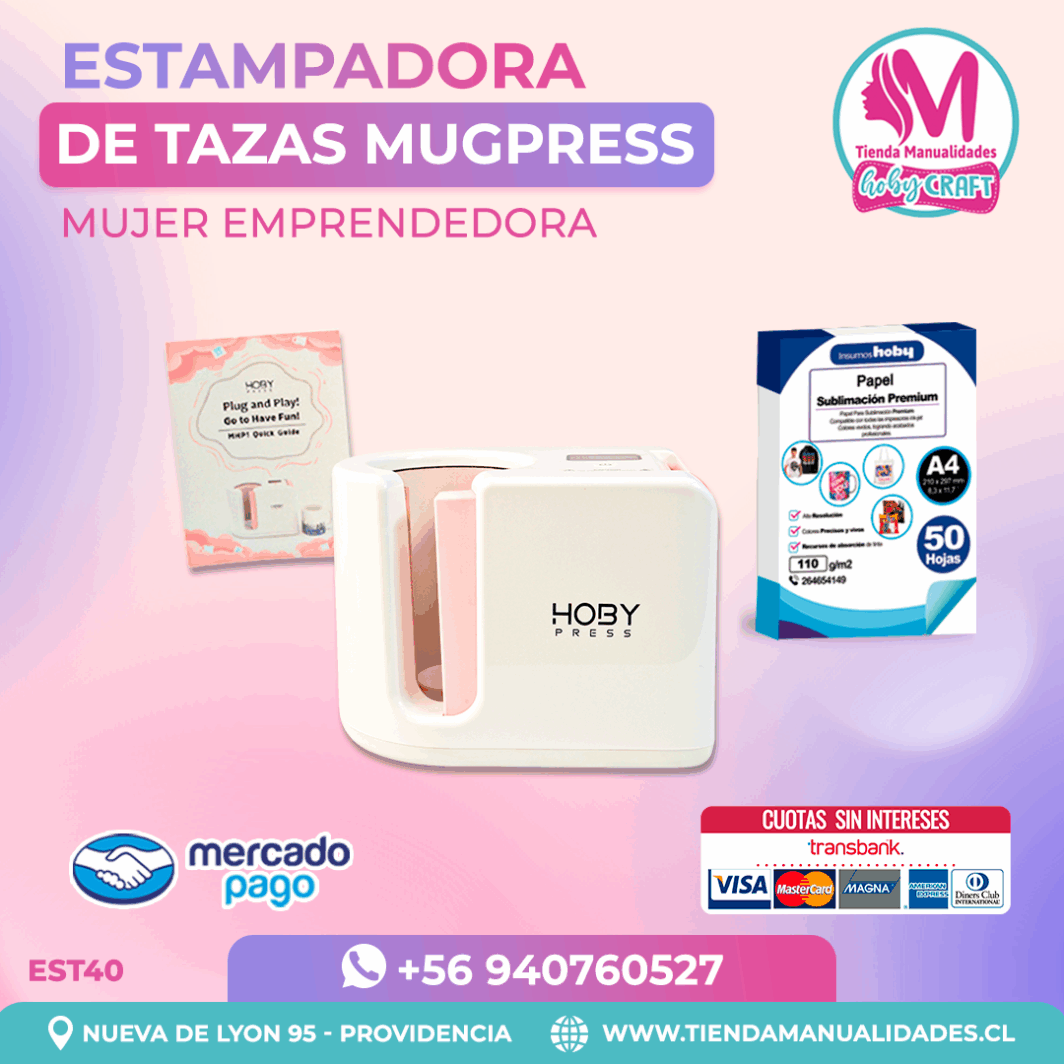 EST40 Estampadora de tazas Mug HobyPress  - Envío gratis Ð Entrega Inmediata