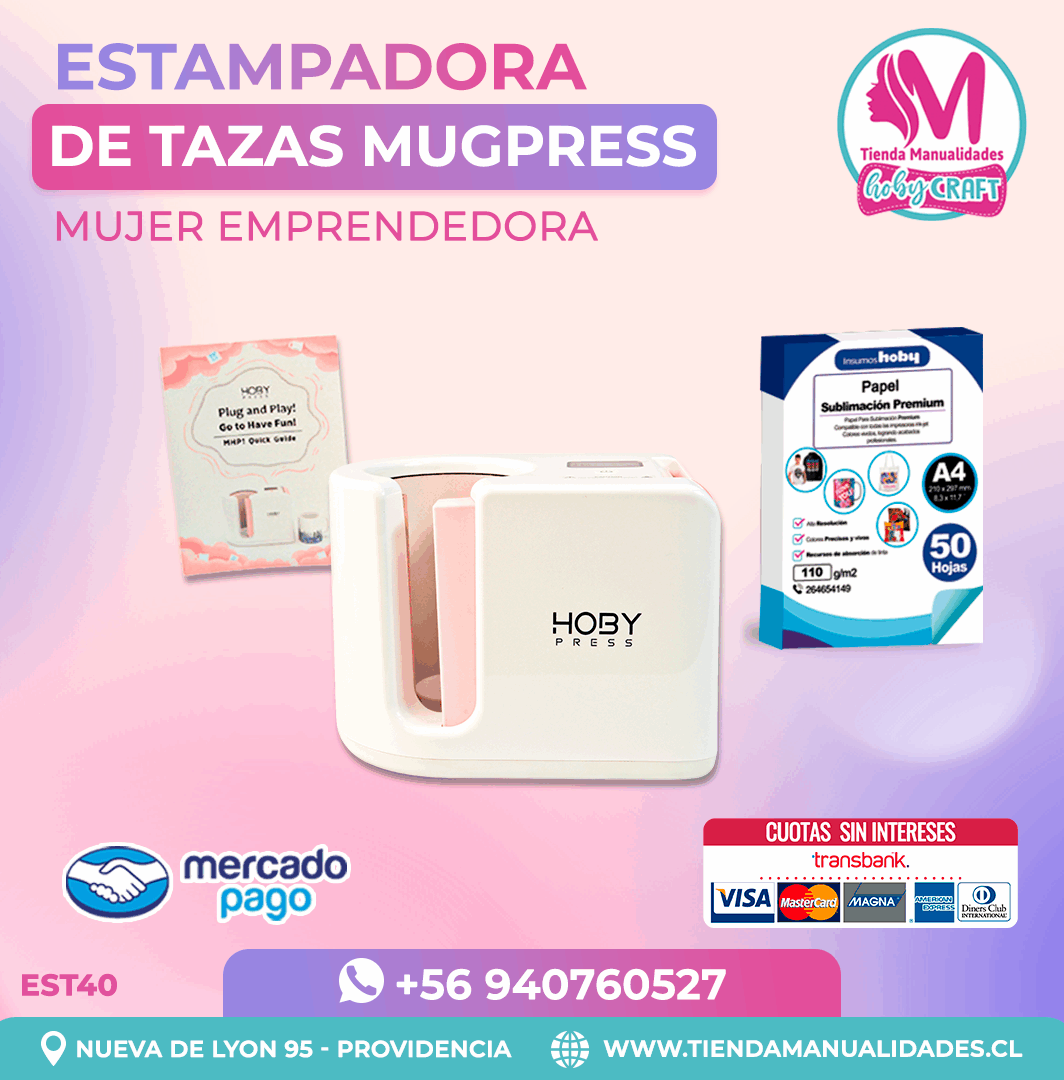 EST40 Estampadora de tazas Mug HobyPress  - Envío gratis Ð Entrega Inmediata