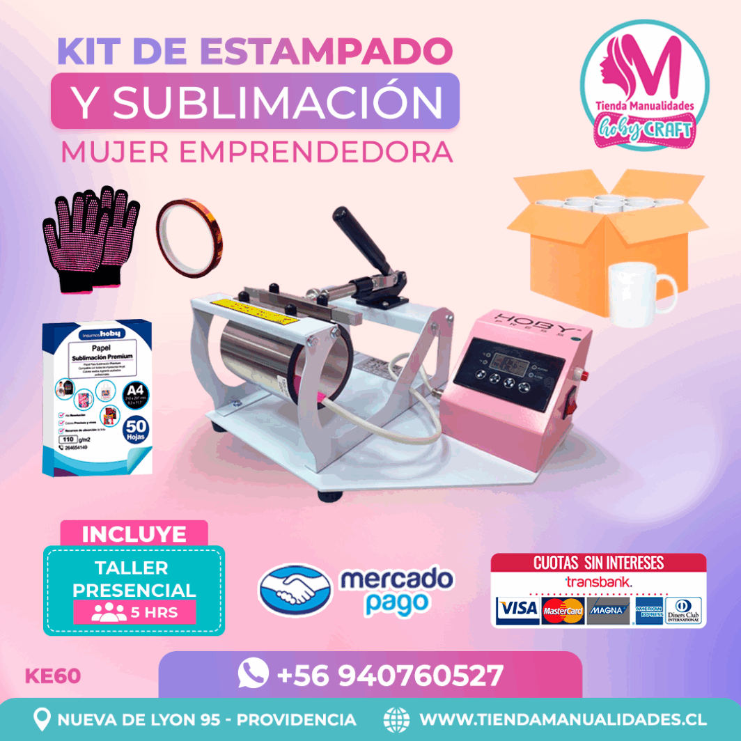 KE60 Kit Estampadora de tazas HobyPress - Envío gratis
