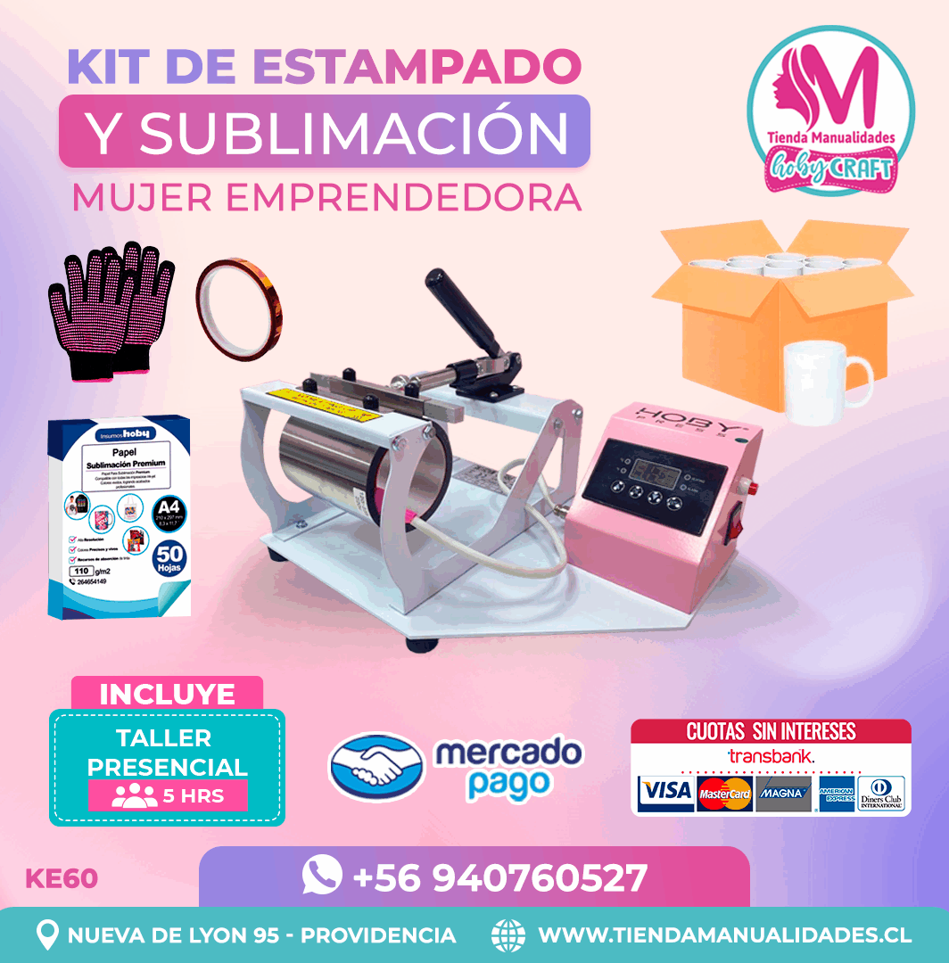 KE60 Kit Estampadora de tazas HobyPress - Envío gratis