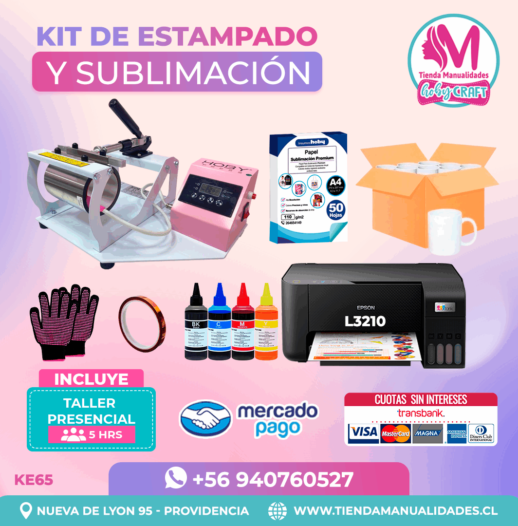 KE65 Kit Estampadora de tazas HobyPress - Envío gratis