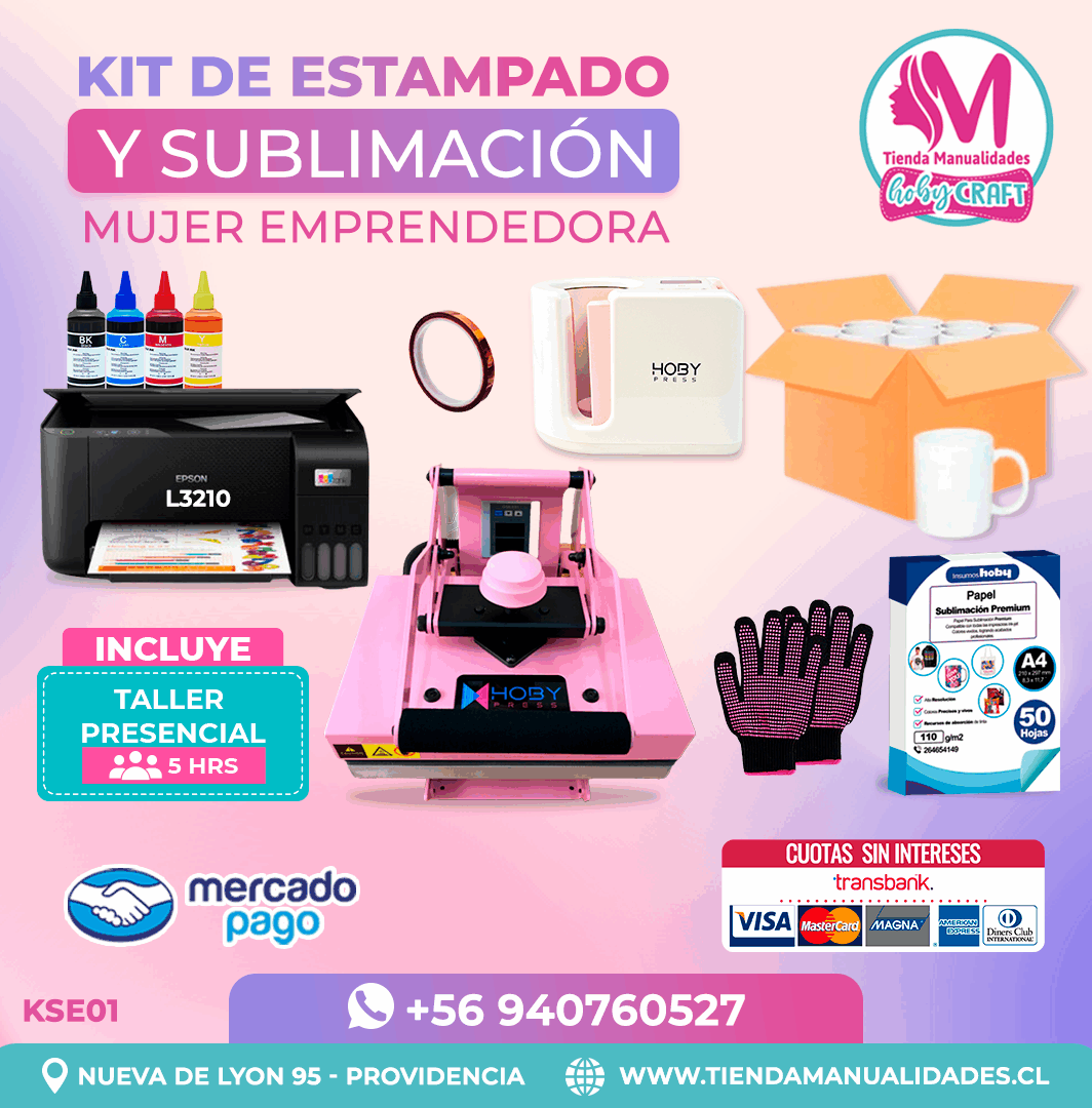 KSE01 Kit Sublimación y Estampado - Entrega Inmediata