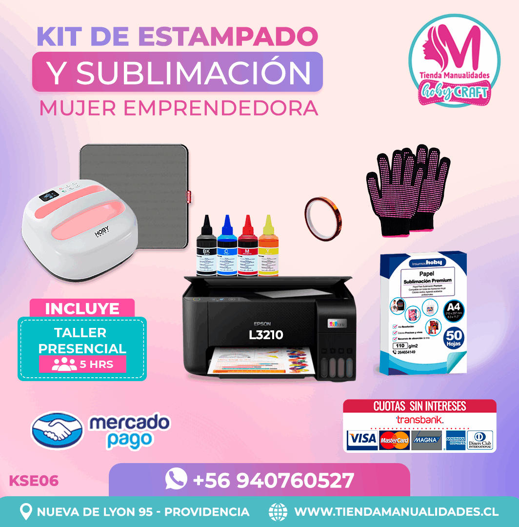 KSE06 Kit Sublimación y Estampado - Entrega Inmediata