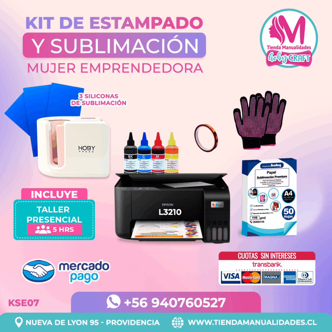 KSE07 Kit Sublimación y Estampado -Entrega Inmediata