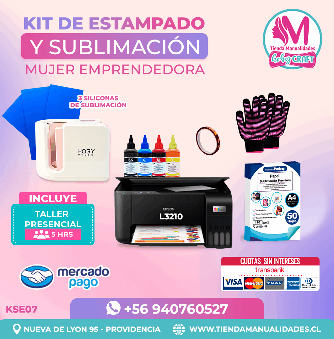 KSE07 Kit Sublimación y Estampado -Entrega Inmediata