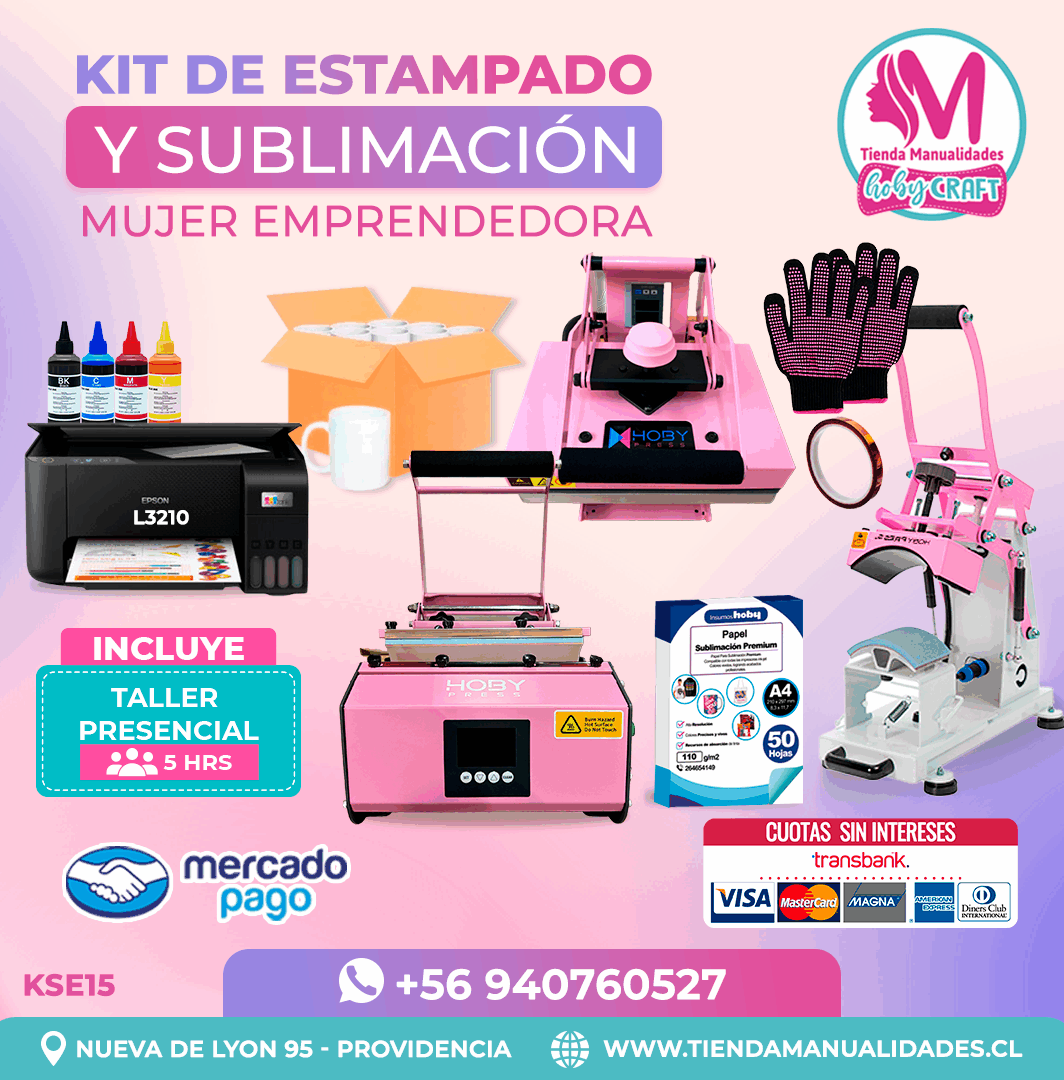 KSE15 Kit Sublimación y Estampado - Entrega Inmediata