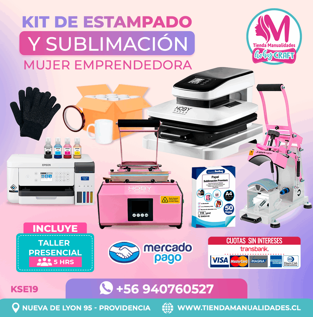 KSE19 Kit Sublimación y Estampado - Entrega Inmediata