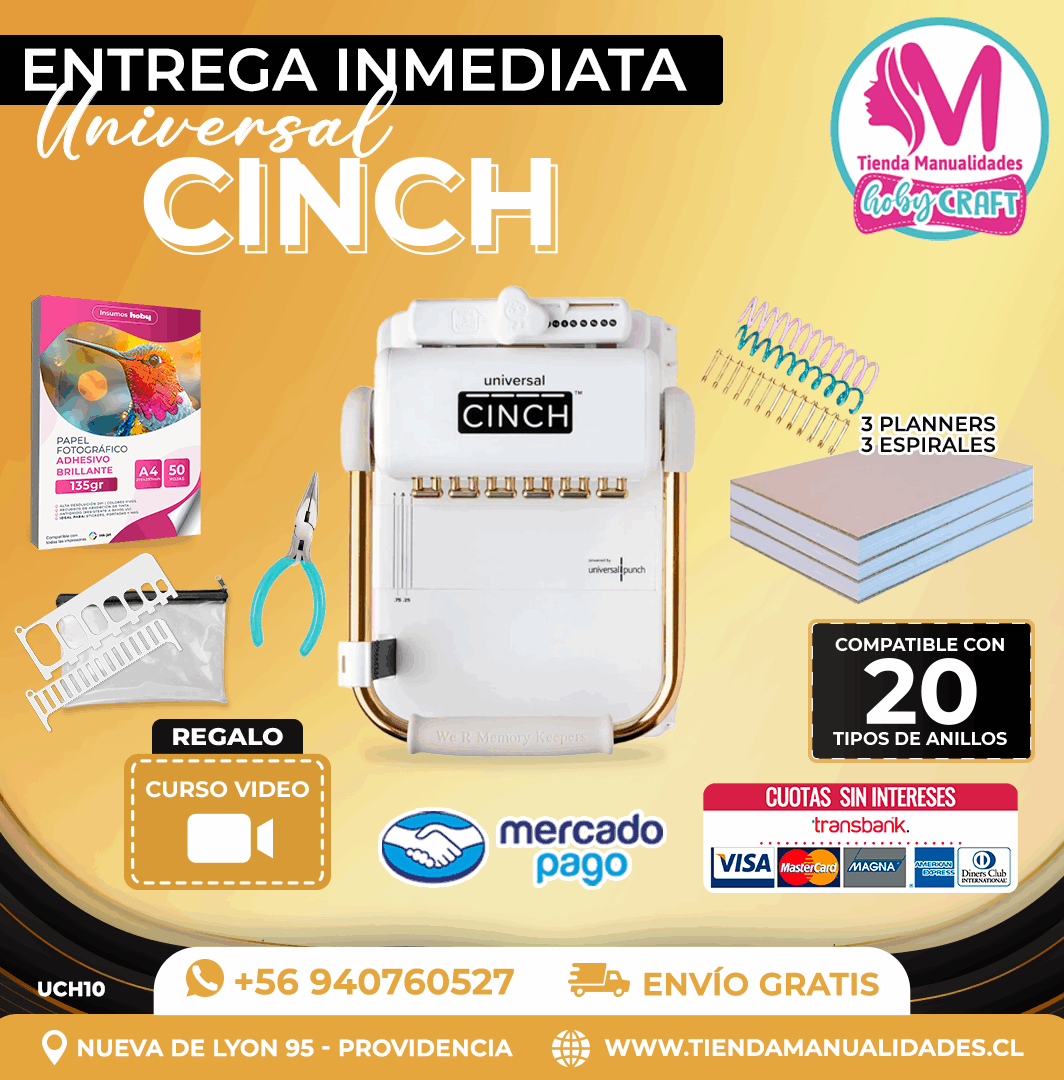 UCH10 Encuadernadora Universal Cinch - Entrega Inmediata