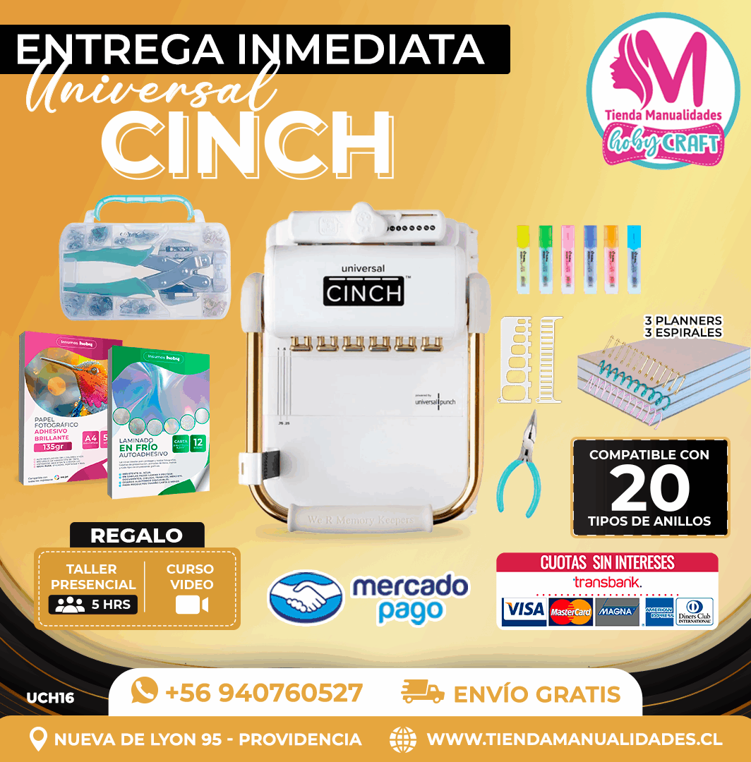 UCH16 Encuadernadora Universal Cinch - Entrega Inmediata