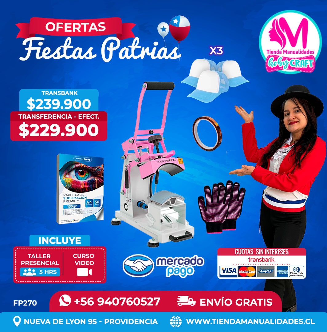 FP270 Kit Estampadora de gorros Hobypress – Envío gratis