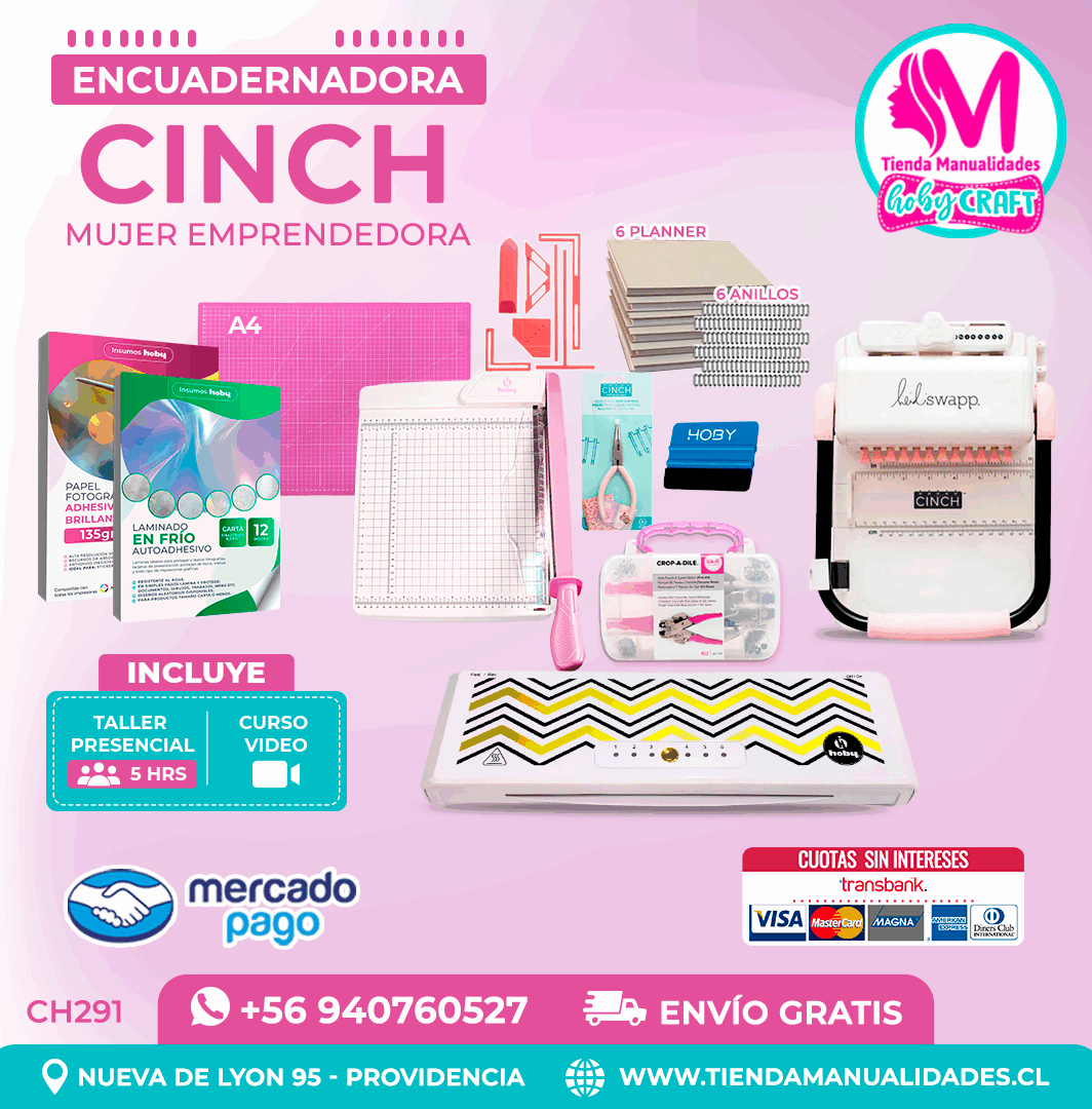 CH291 Cinch Rosada + Curso Video + Taller presencial - Envío Gratis - Entrega Inmediata