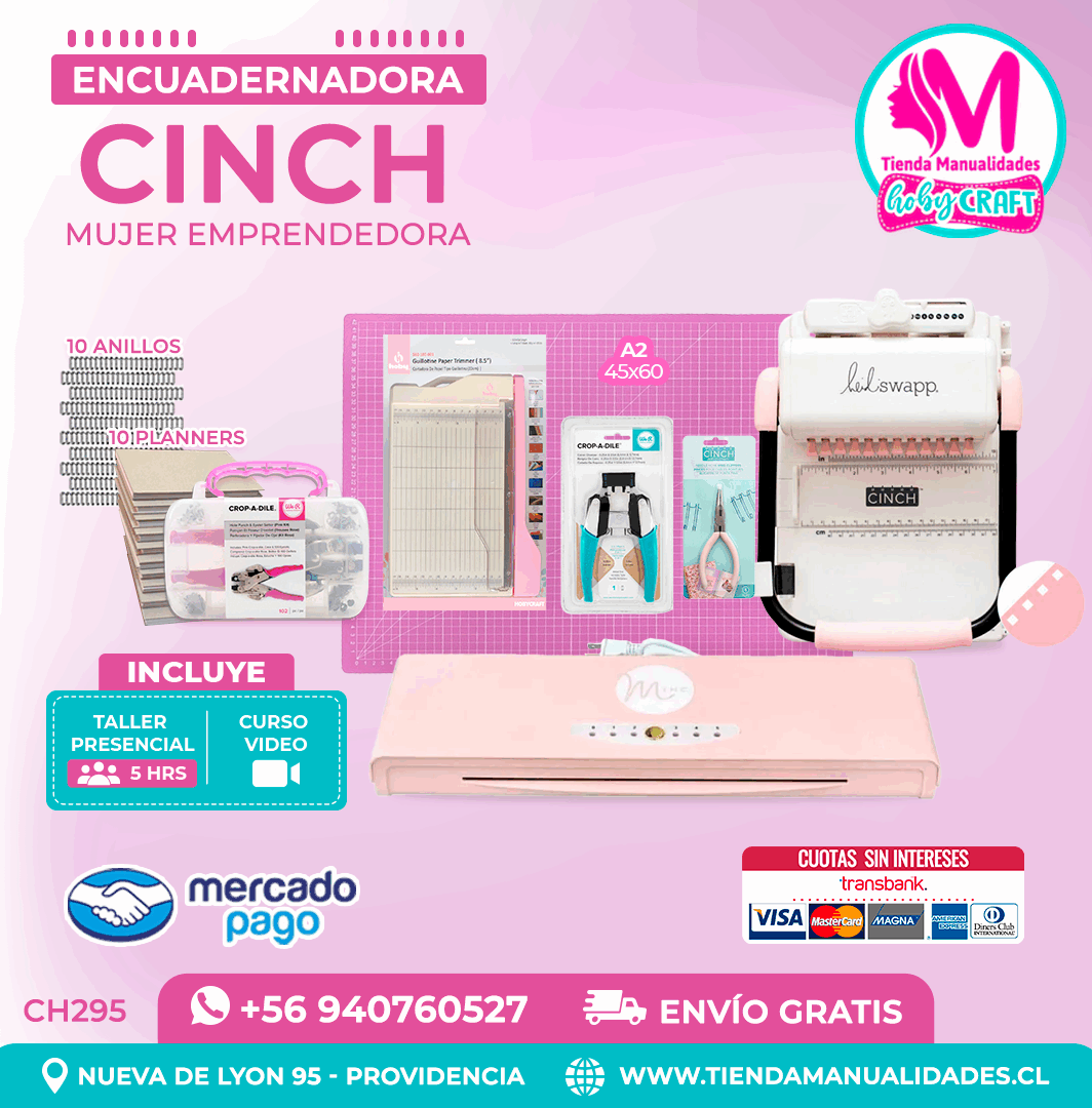 CH295 Cinch rosada + Curso Video + Taller presencial - Envío Gratis - Entrega Inmediata