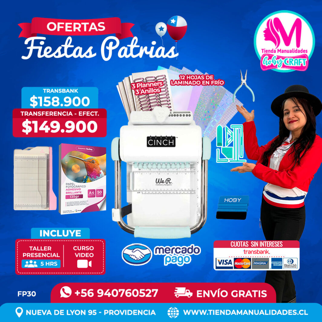 FP30 Kit encuadernadora Cinch verde – Envío gratis