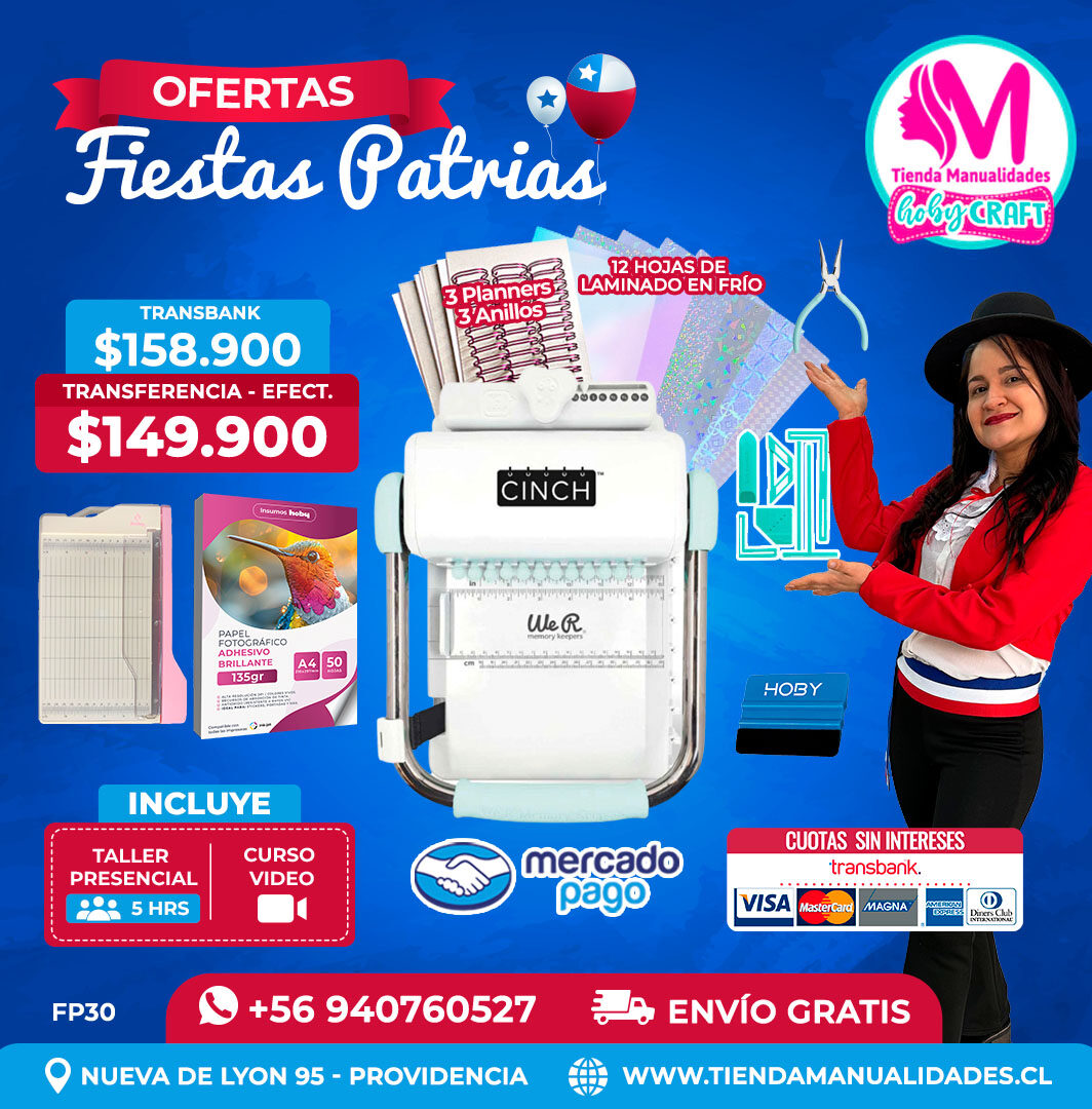FP30 Kit encuadernadora Cinch verde – Envío gratis