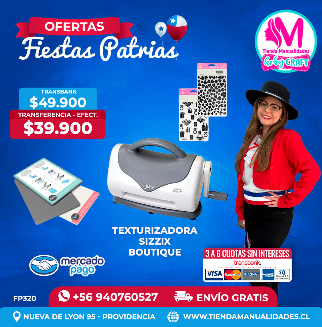 FP320 Kit Texturizadora Sizzix Boutique – Envío gratis