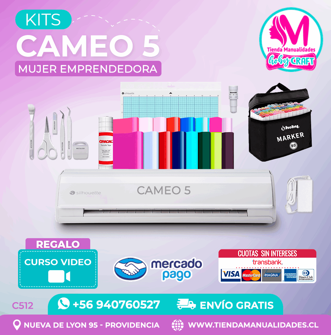 C512 Kit Silhouette Cameo 5 blanca + Envío gratis - Entrega inmediata