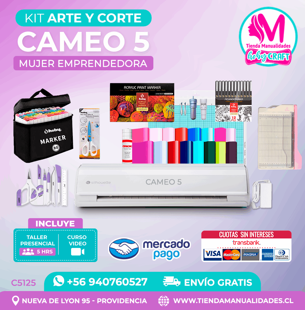 C5120 Kit Arte y Corte Cameo 5 blanca + Envío gratis – Entrega inmediata