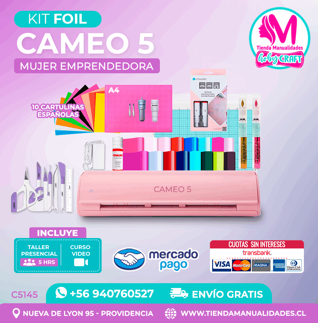 C5145 Kit Foil Cameo 5 rosada + Envío gratis - Entrega inmediata