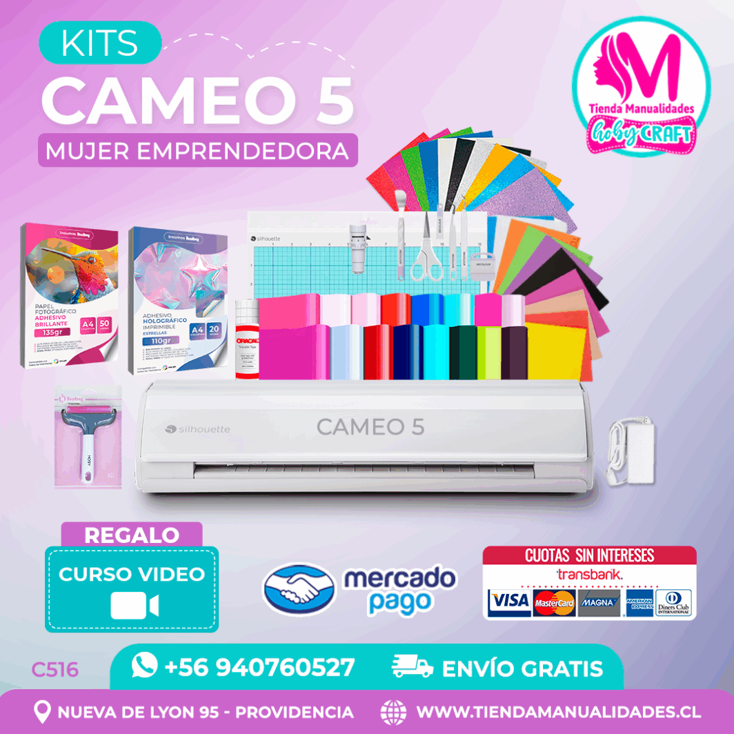 C516 Kit Silhouette Cameo 5 blanca - Envío gratis - Entrega inmediata