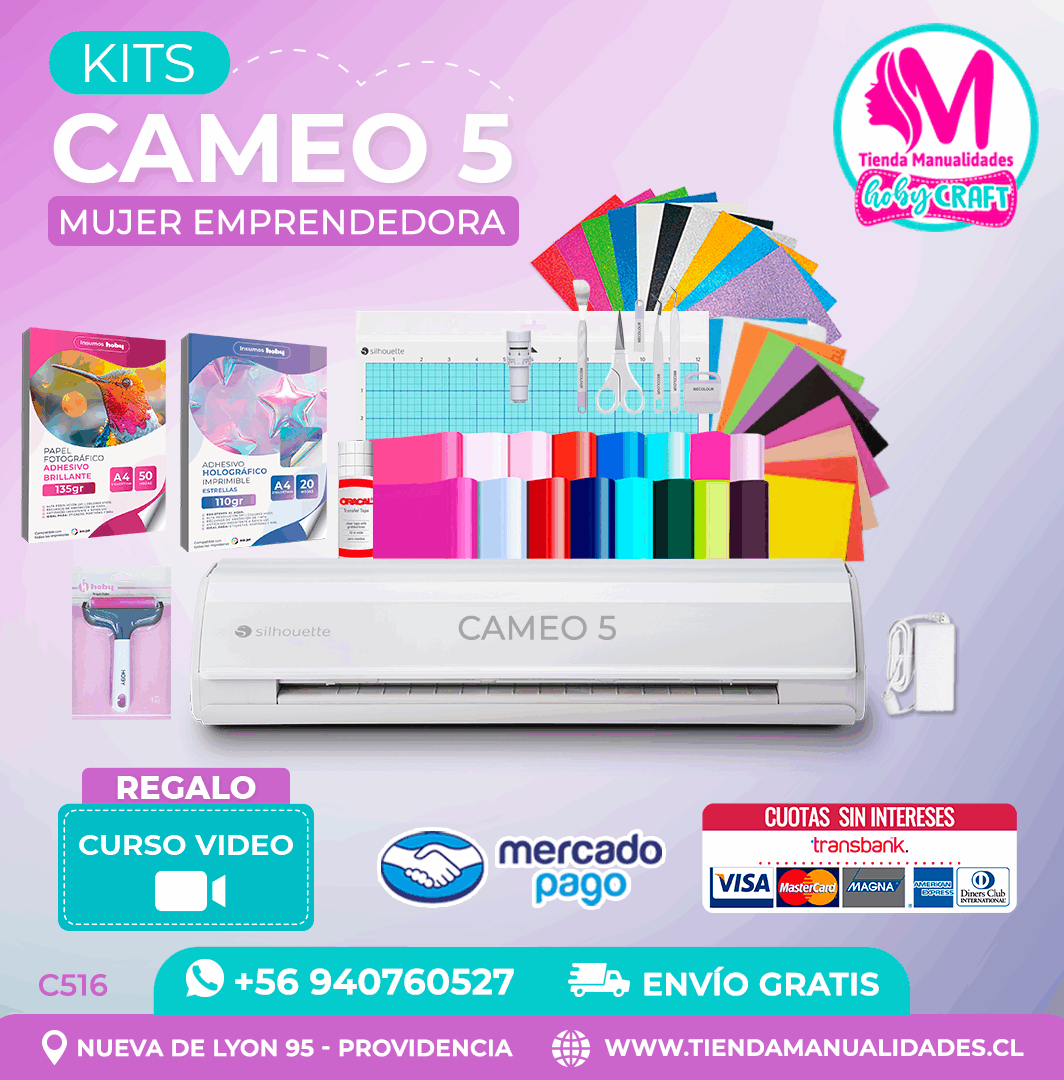 C516 Kit Silhouette Cameo 5 blanca - Envío gratis - Entrega inmediata