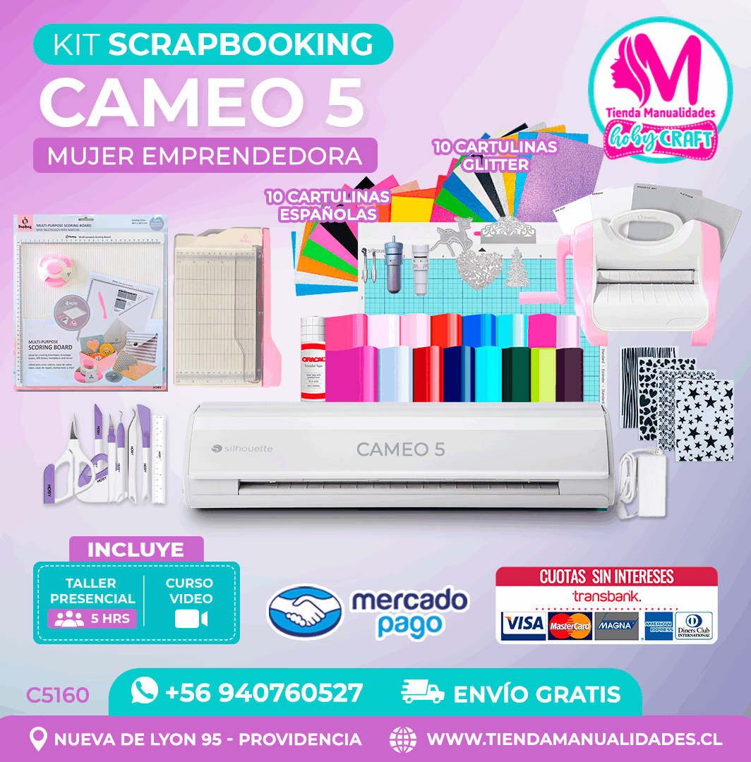 C5160 Kit Scrabooking Cameo 5 blanca + Envío gratis - Entrega inmediata