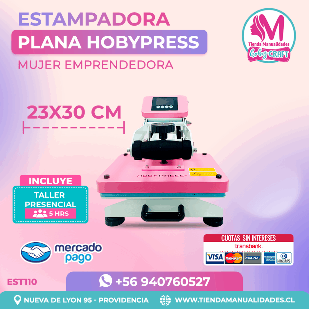 EST110 Estampadora Plana HobyPress 23x30cm – Entrega Inmediata
