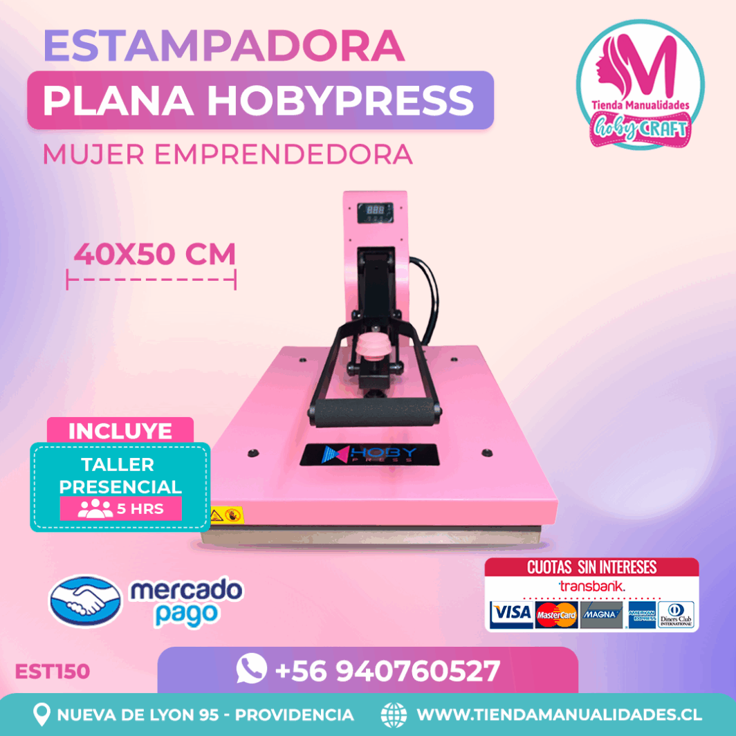 EST150 Estampadora Plana HobyPress 40x50cm – Entrega Inmediata