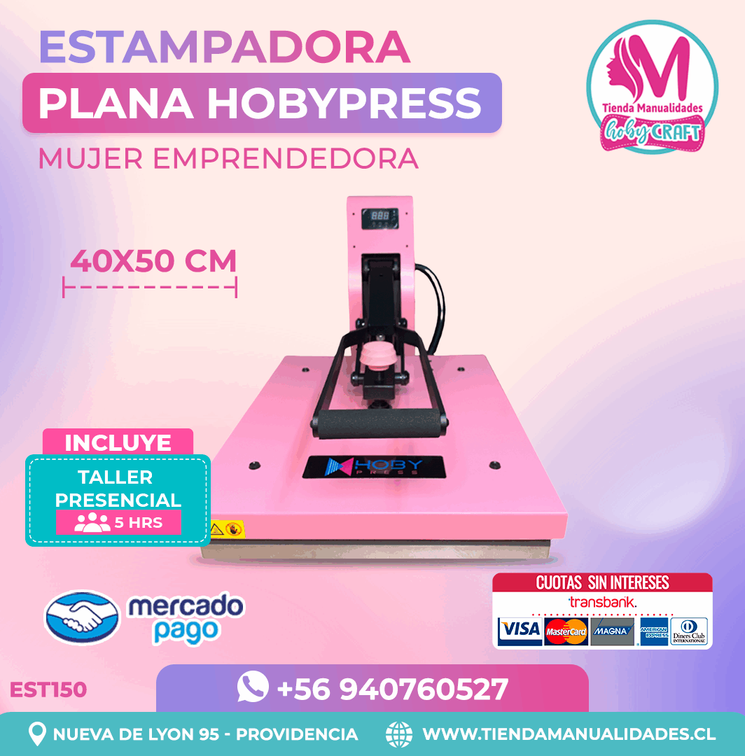 EST150 Estampadora Plana HobyPress 40x50cm – Entrega Inmediata