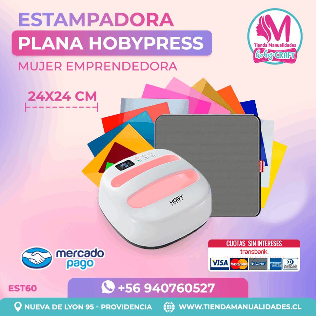 EST60 Kit Estampadora HobyPress Pink 24×24 cms – Envío gratis – Entrega Inmediata
