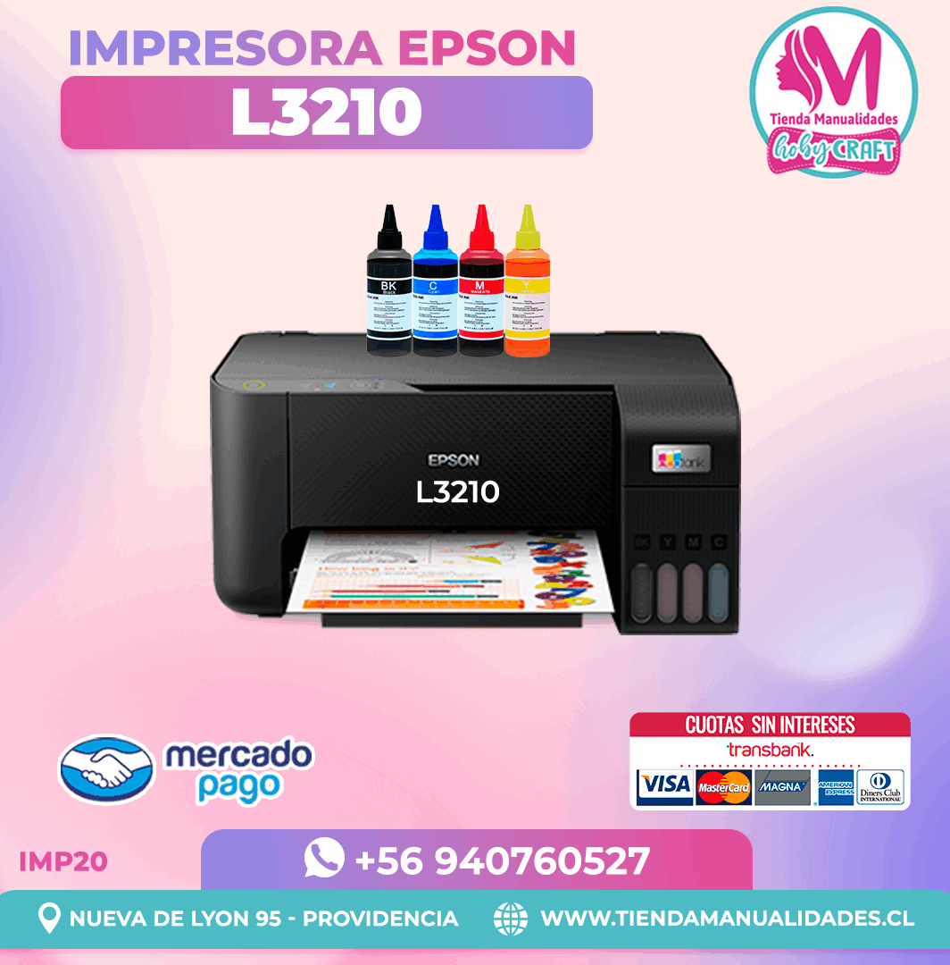 IMP20 Impresora L3210 para Sublimación + Tinta de Sublimación – Entrega Inmediata