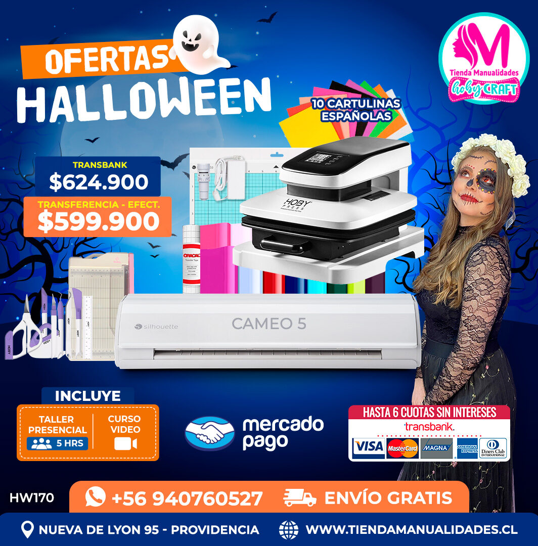 HW170 Kit Silhouette Cameo 5 blanca + Estampadora automática – Envío gratis 07 Noviembre