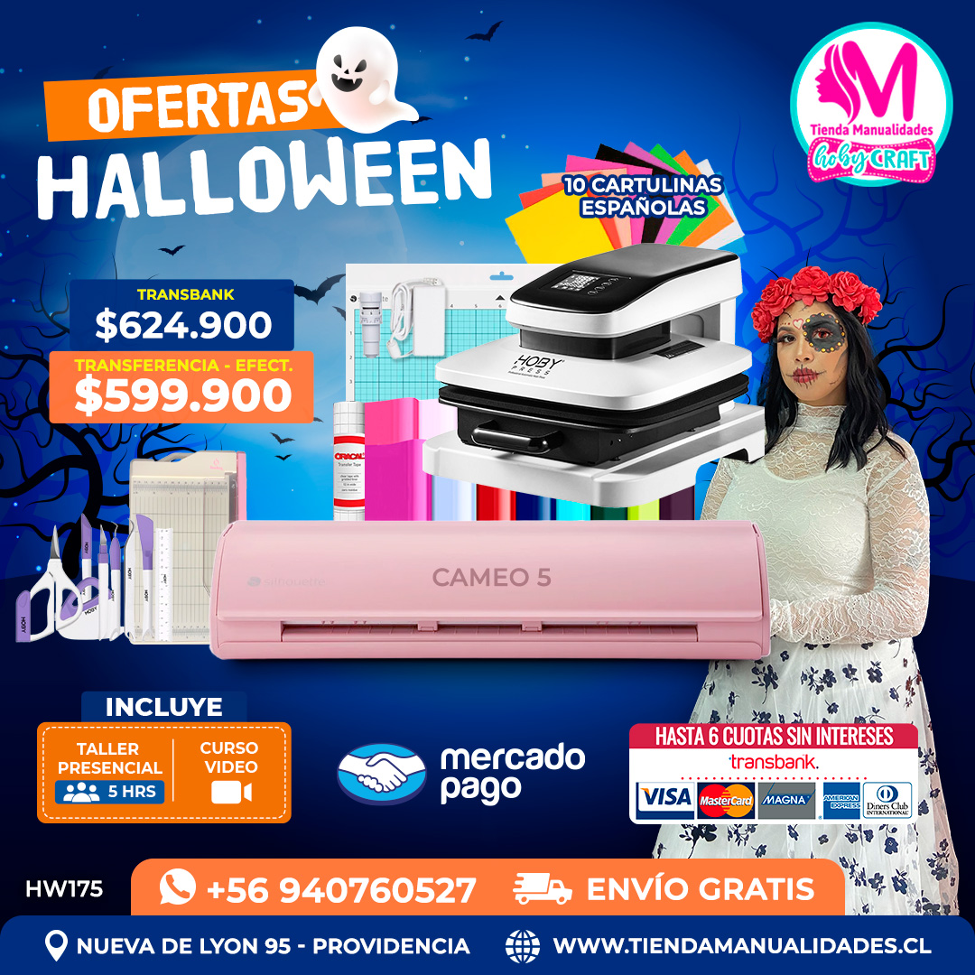 HW175 Kit Silhouette Cameo 5 rosada + Estampadora automática – Envío gratis