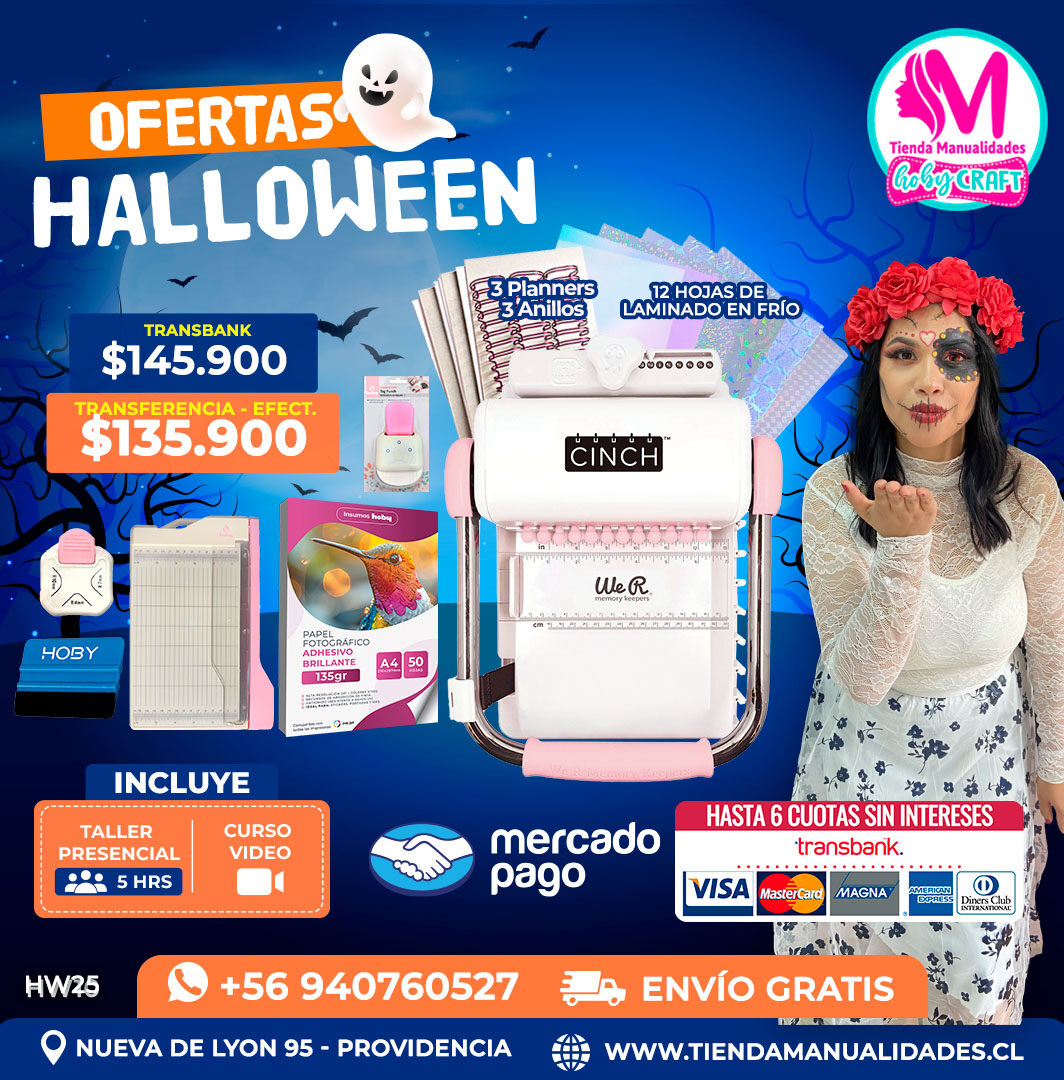 HW25 Kit encuadernadora Cinch rosada – Envío gratis
