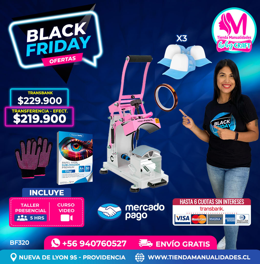 BF320 Kit Estampadora de gorros Hobypress – Envío gratis