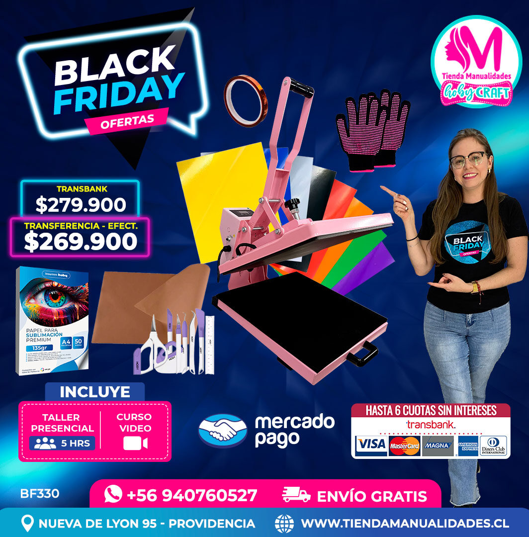 BF330 Kit Estampadora plana 38x38cm Hobypress – Envío gratis