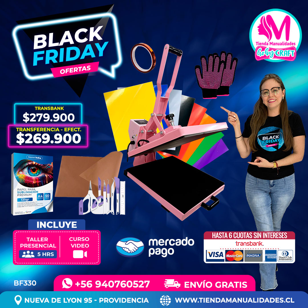 BF330 Kit Estampadora plana 38x38cm Hobypress – Envío gratis