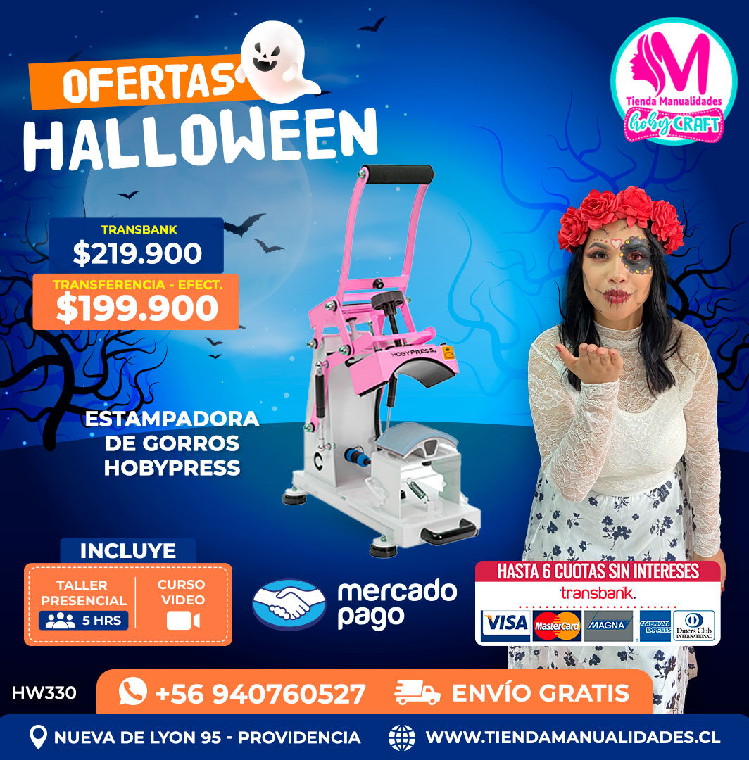 HW330 Estampadora de Gorros Jockey HobyPress – Envío gratis