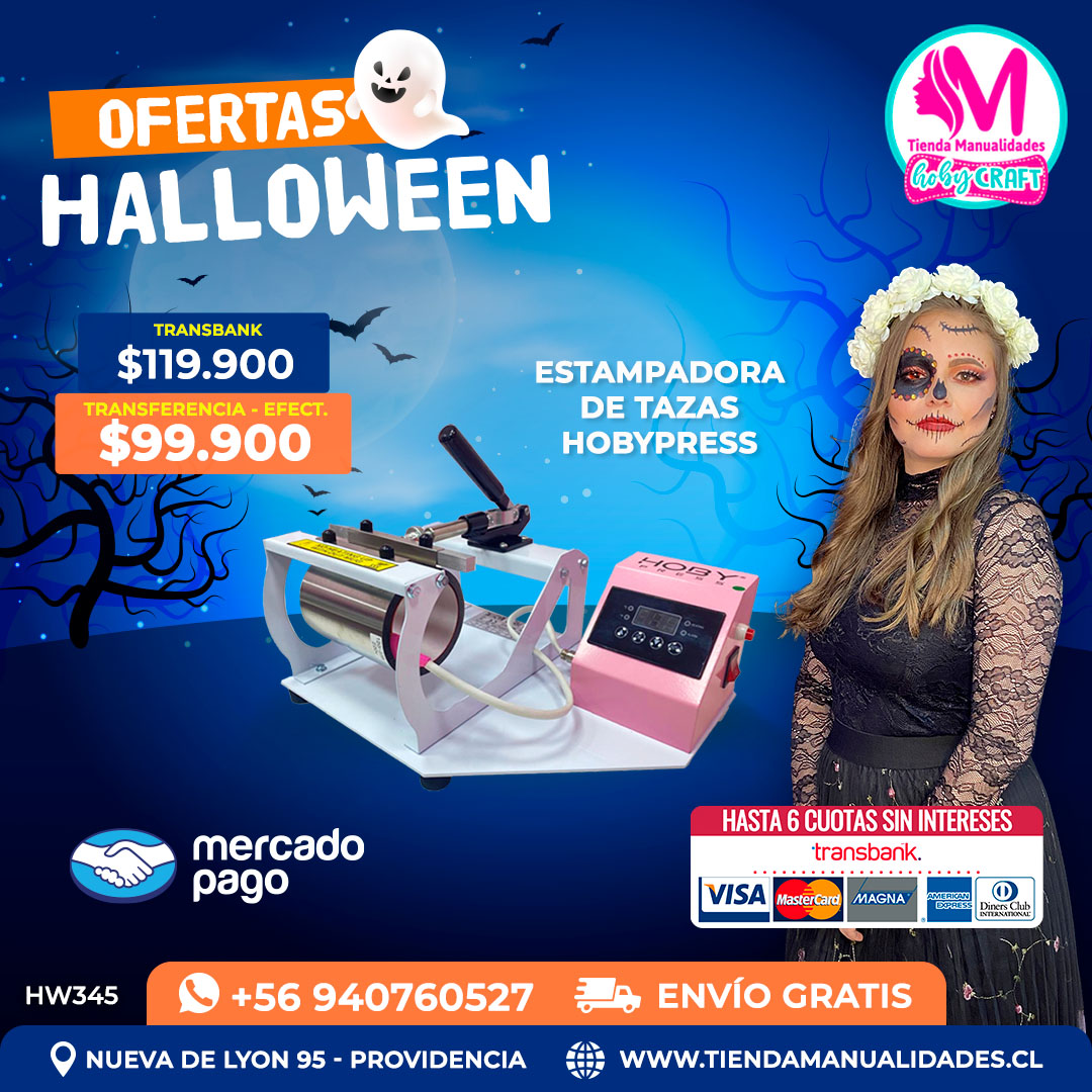 HW345 Estampadora de tazas HobyPress  – Envío gratis