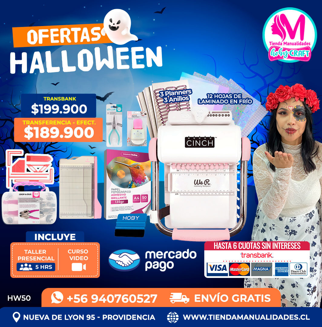HW50 Kit encuadernadora Cinch rosada – Envío gratis