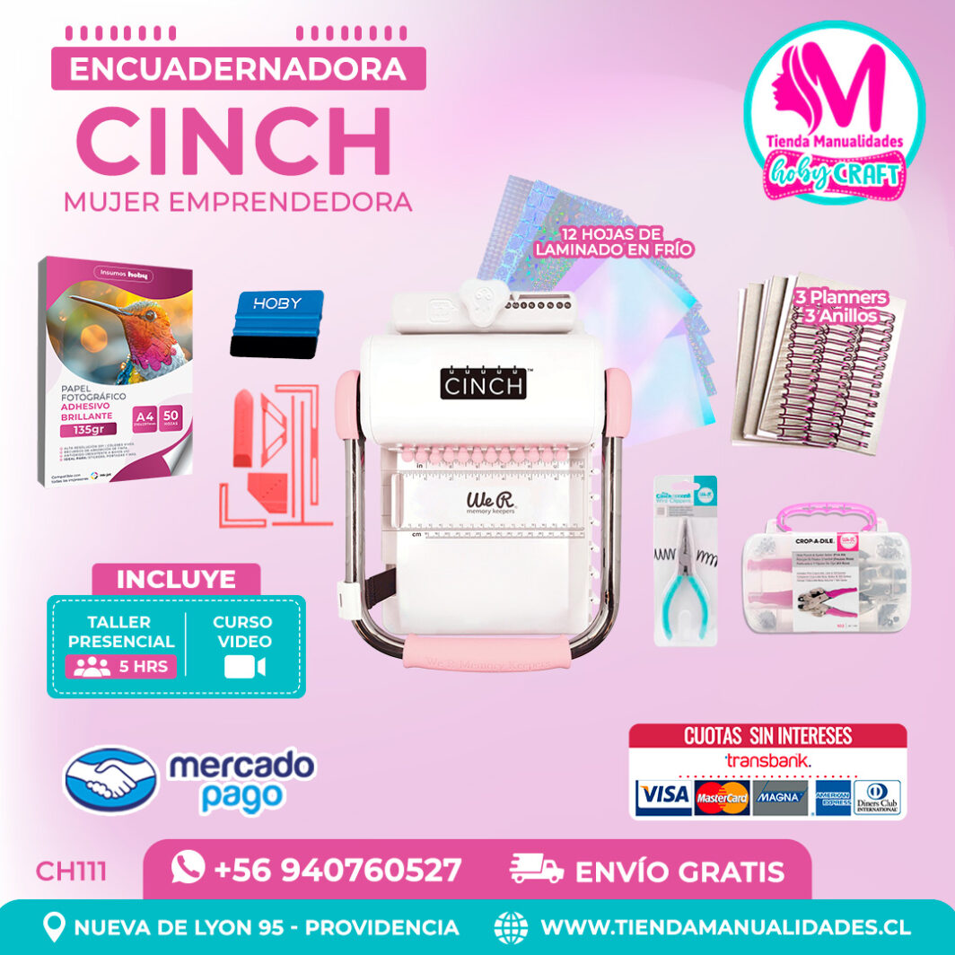 CH111 Cinch rosada + Curso Video + Taller presencial - Envío Gratis - Entrega Inmediata