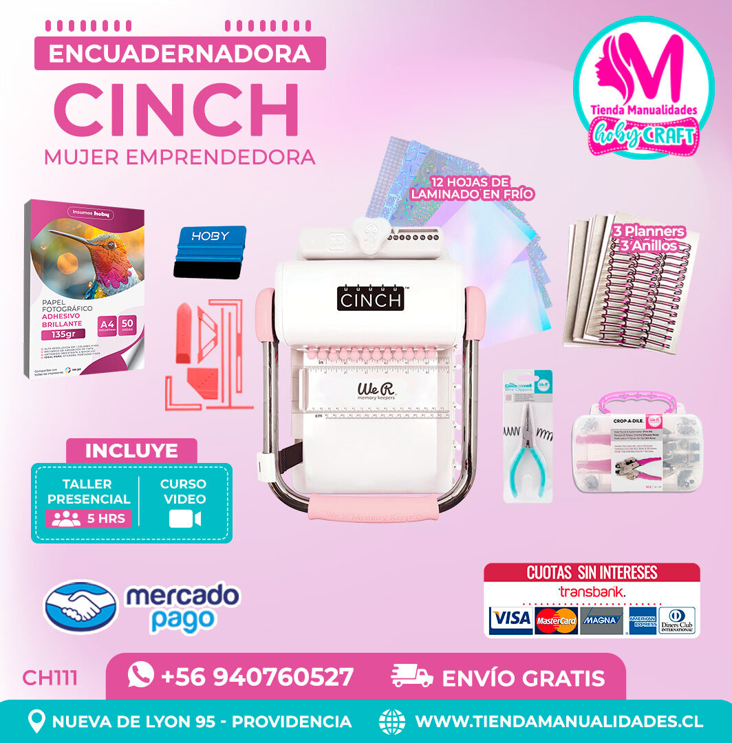 CH111 Cinch rosada + Curso Video + Taller presencial - Envío Gratis - Entrega Inmediata