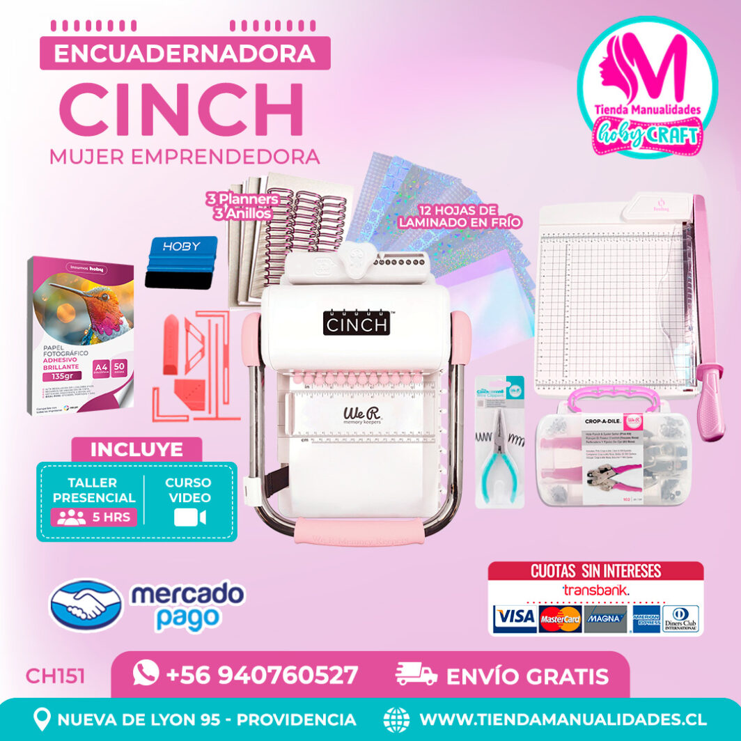 CH151 Cinch rosada + Curso Video + Taller presencial - Envío Gratis - Entrega Inmediata