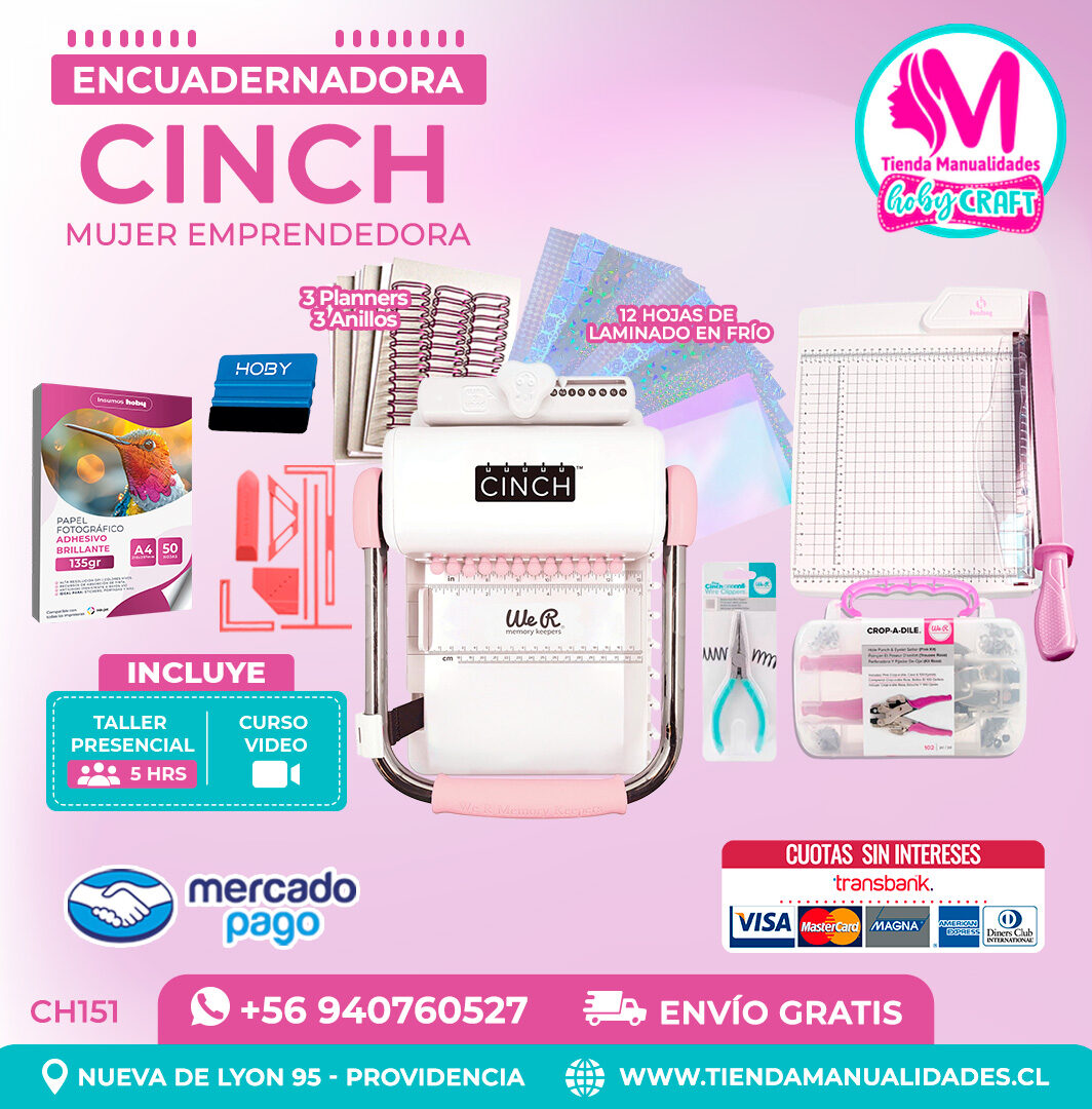 CH151 Cinch rosada + Curso Video + Taller presencial - Envío Gratis - Entrega Inmediata