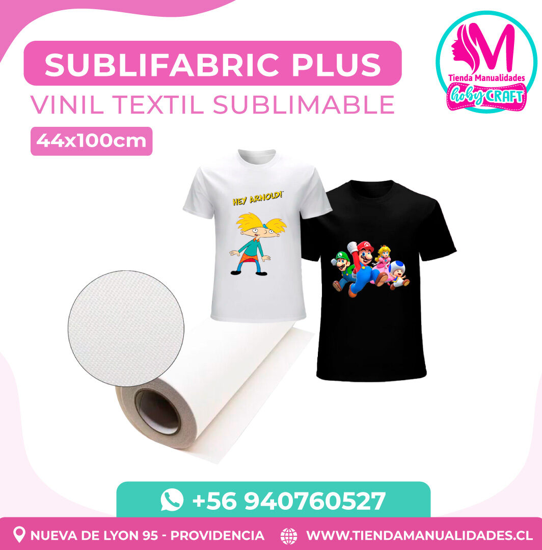 IS20 Vinilo Imprimible Sublifabric Plus 1m x 44cm - Entrega inmediata