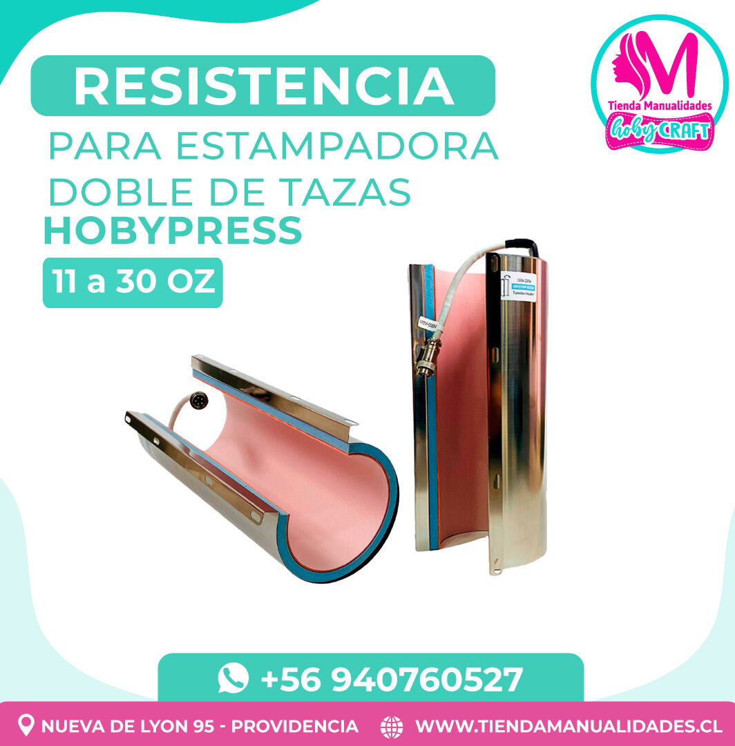 IS25 Resistencia para Estampadora de Tazas doble HobyPress Pink - Entrega inmediata